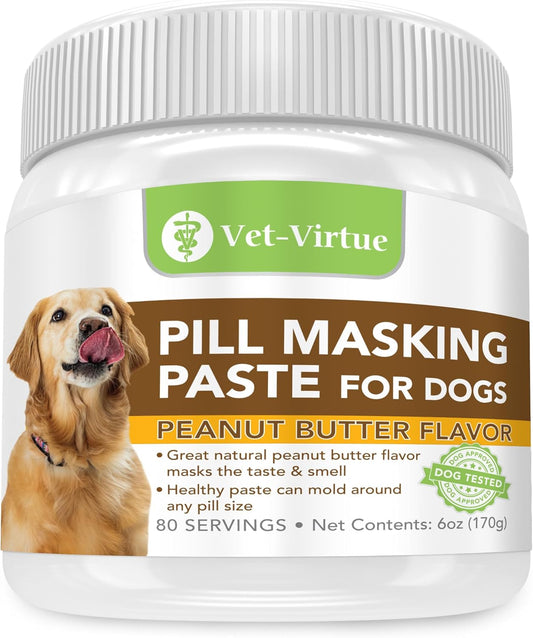 Peanut Butter Pill Masking Paste for Dogs - Natural Ingredients, Perfect Pet Medicine Treats to Hide Pills & Capsules, Packed with Flavor
