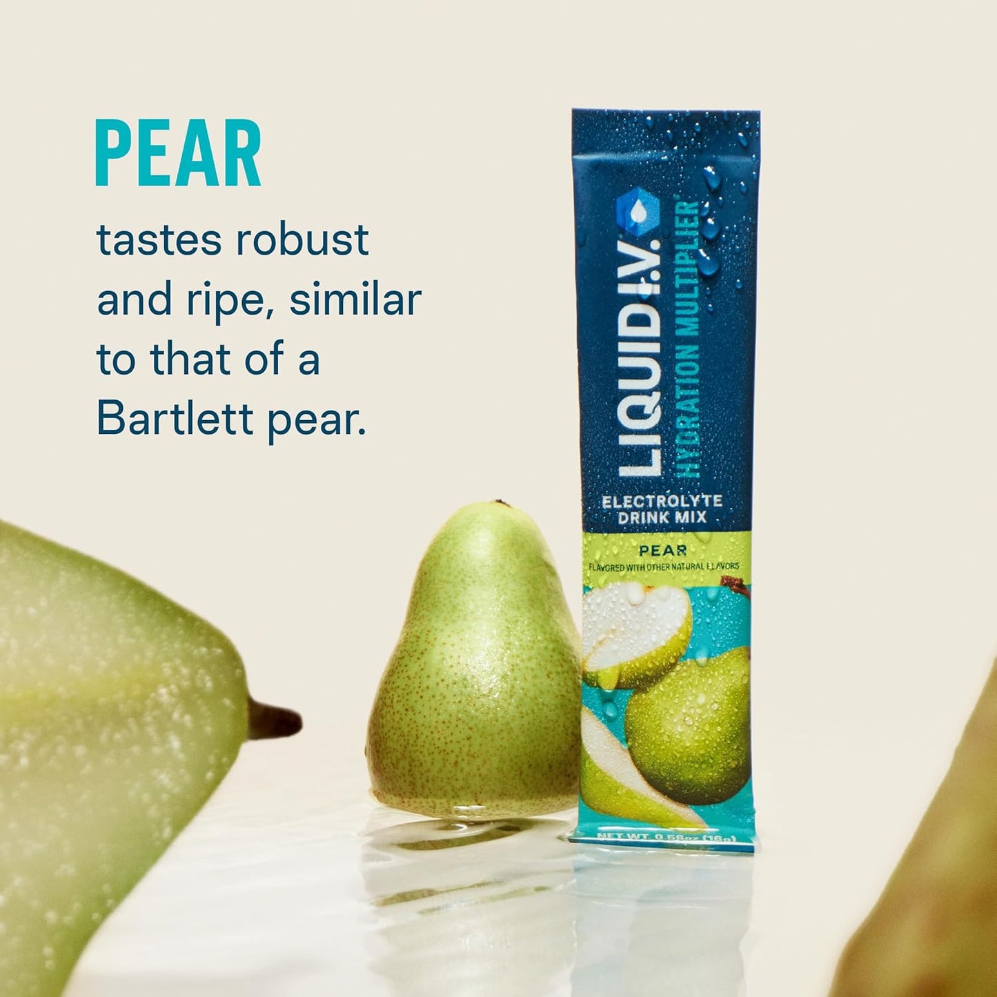 Pear Flavored Liquid I.V. Hydration Multiplier - Electrolyte Powder Drink Mix - 1 Pack with 16 Servings