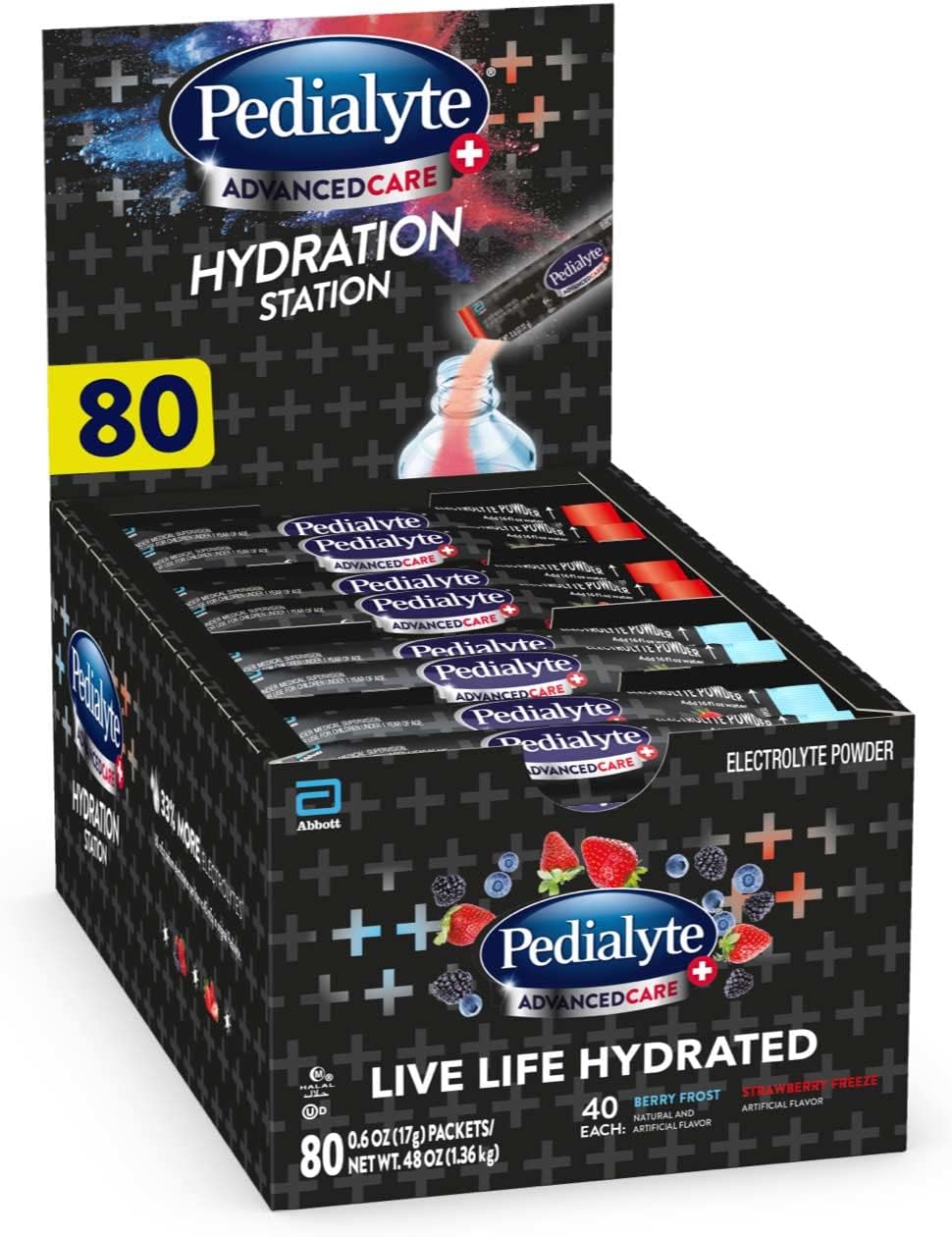 Pedialyte Electrolyte Powder Packs Multi Pack - 80 Count