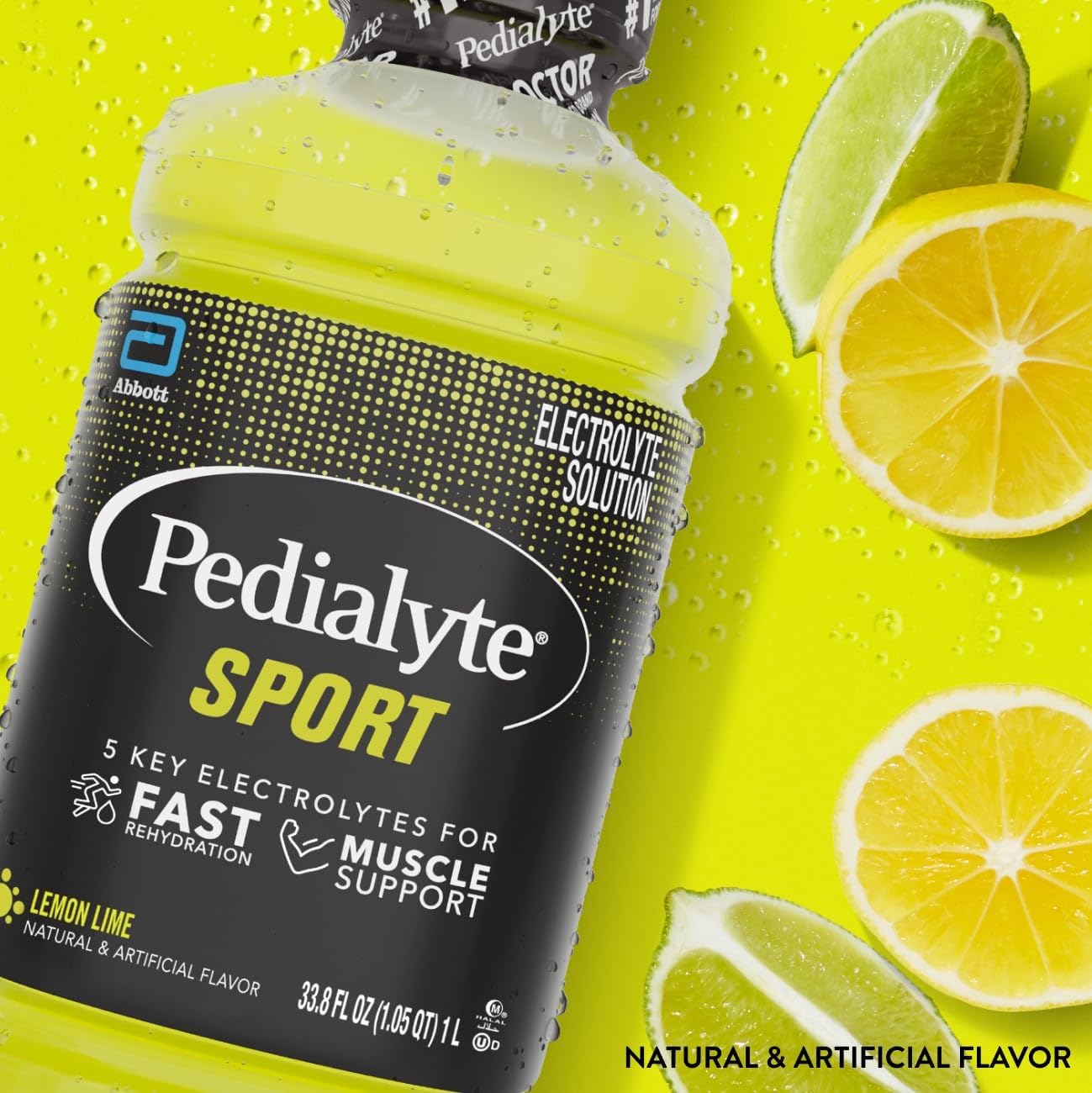 Pedialyte Sport Electrolyte Drink, Lemon Lime Flavor, 1 Liter Bottles - Pack of 4, Ideal for Pre, During, & Post-Workout Muscle Support - BoostGo Australia