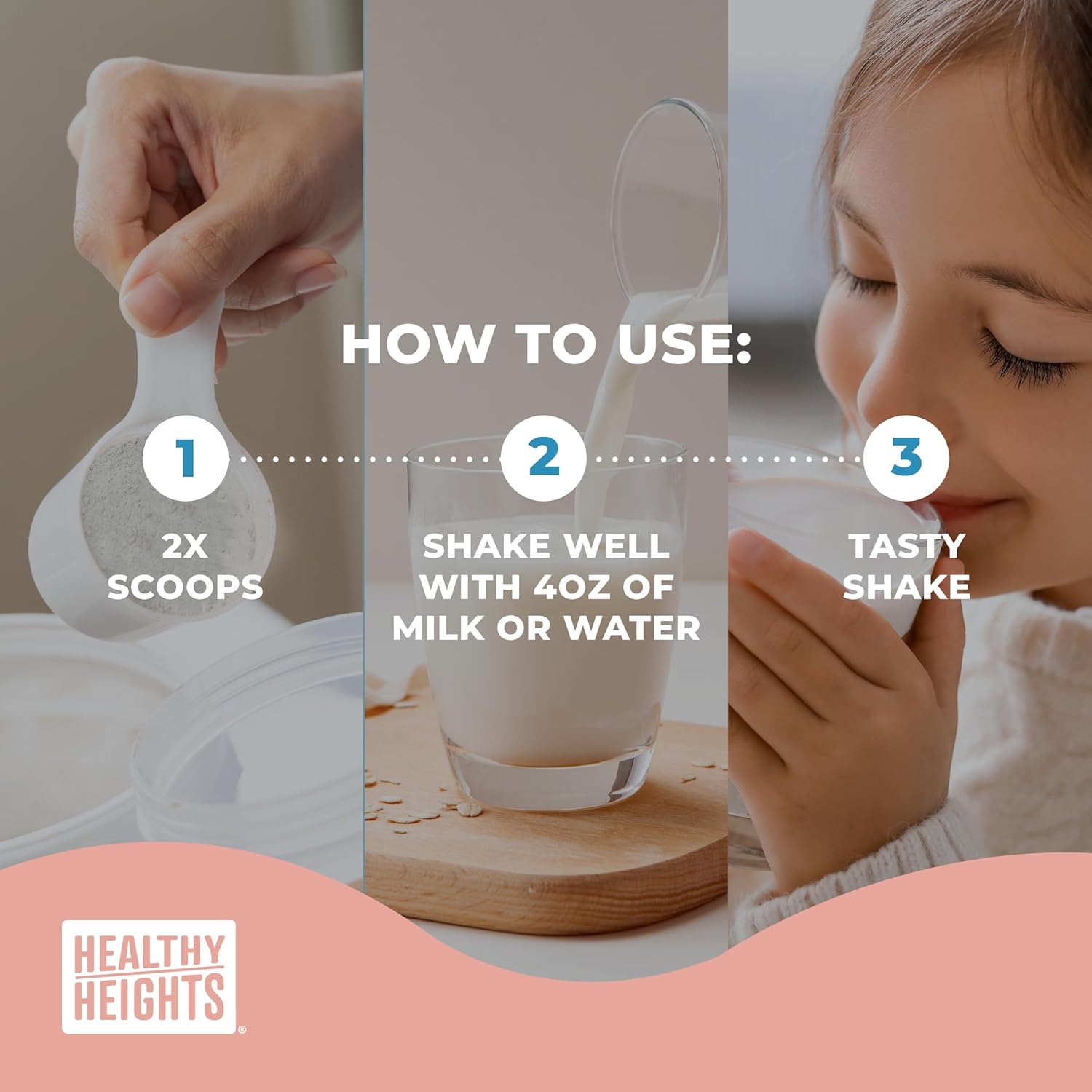 Pediatrician-Developed Healthy Heights Daily Protein Powder - High Protein Nutritional Shake with Essential Vitamins & Minerals, No Added Sugar