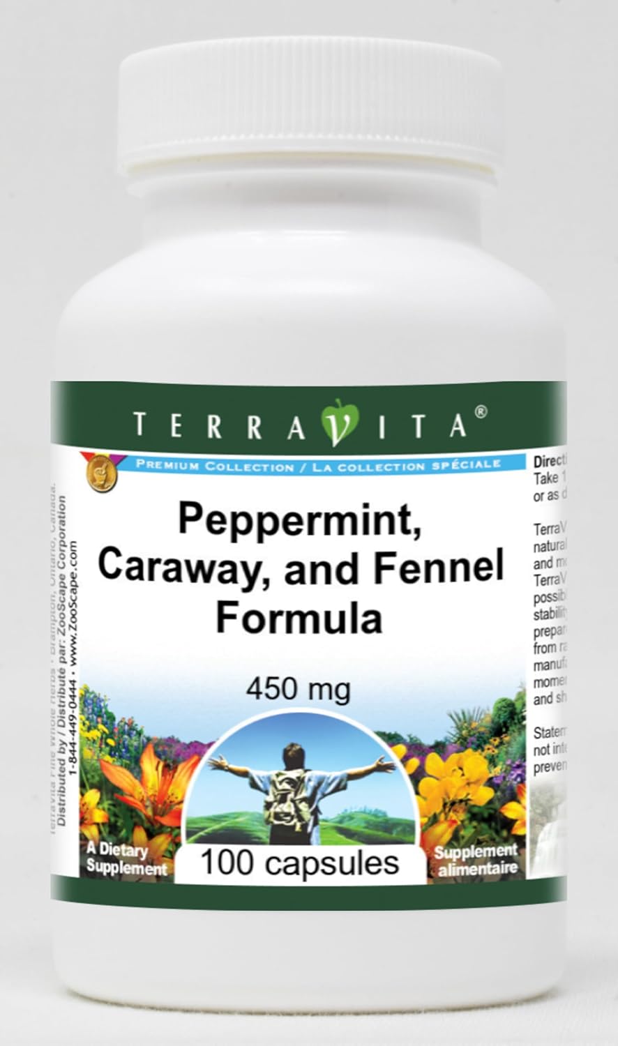 Peppermint, Caraway, and Fennel Formula Capsules - 450mg (100 Count)