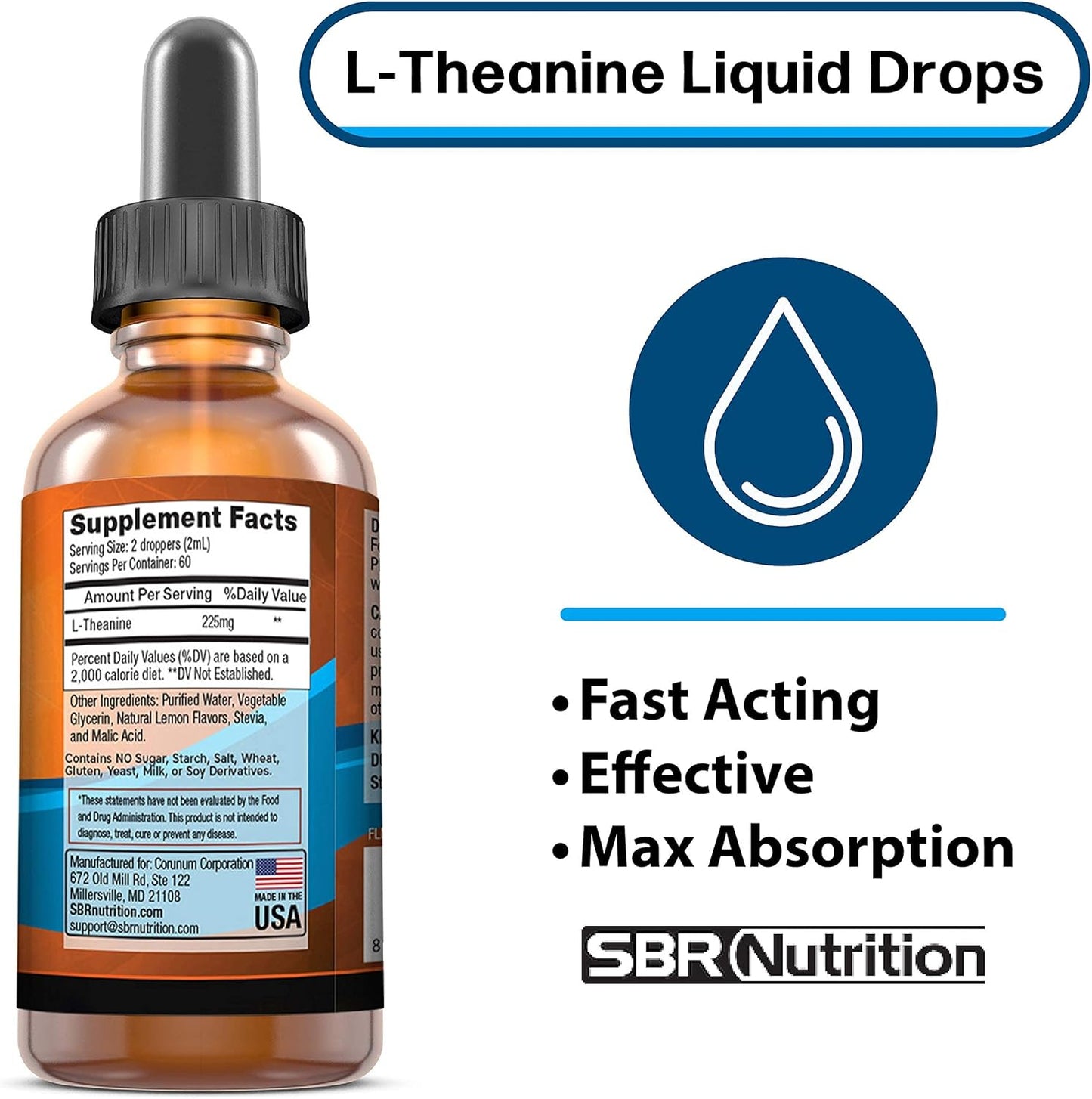 Peppermint Liquid Drops Bundle: Vitamin D3K2 (MK7) and L-Theanine for Adults & Kids, Non-GMO, Gluten Free