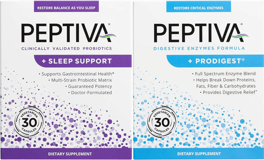 Peptiva Probiotic and Digestive Enzyme 30 Count with Sleep Support Formula