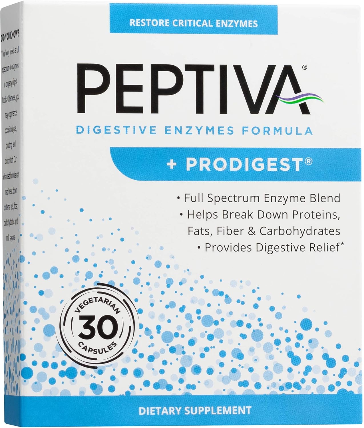 Peptiva Probiotic and Digestive Enzyme 30 Count with Sleep Support Formula