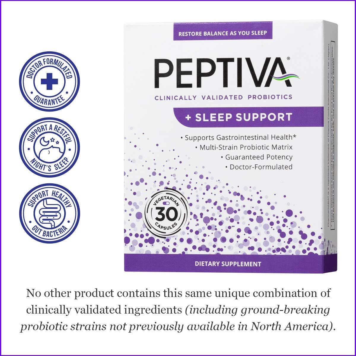 Peptiva Probiotic and Digestive Enzyme 30 Count with Sleep Support Formula