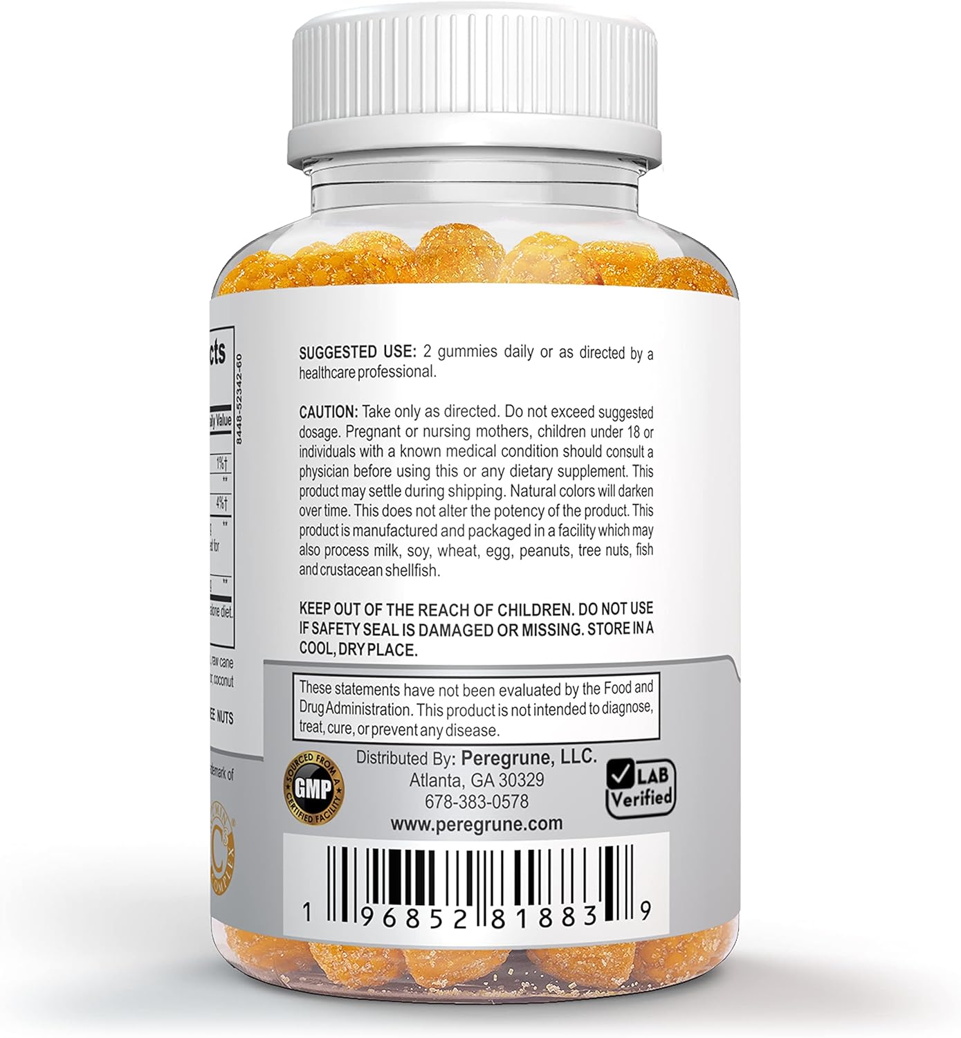 PEREGRUNE Running Joint Support Gummies - Promotes Knee & Cartilage Health with Turmeric & Ginger - Low Sugar Formula - GMP Certified - 50% Less Sugar