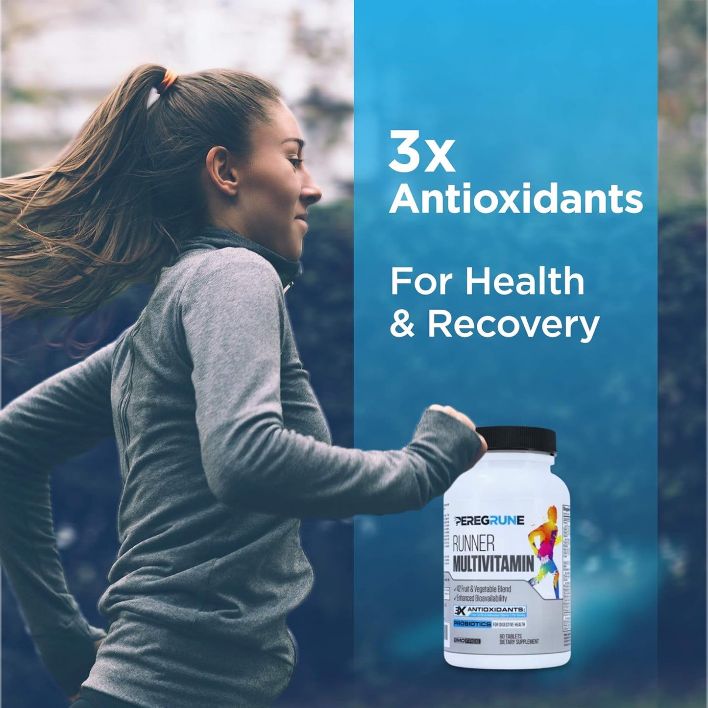 PEREGRUNE Running Supplement Bundle: Joint Support, Omega-3, & Vitamins for Runners | Antioxidants, Probiotics, Glucosamine, EPA/DHA Fish Oil | 1 Month Supply