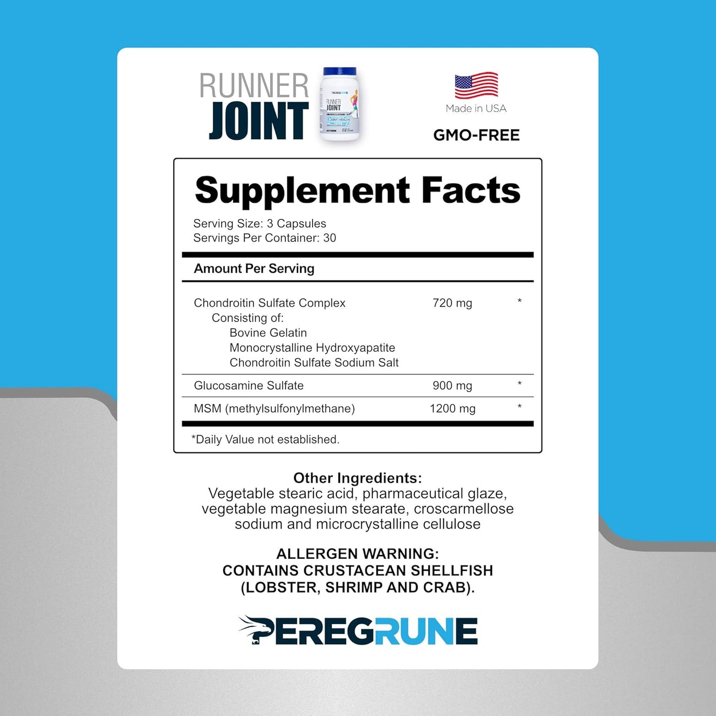 PEREGRUNE Running Supplement Bundle: Joint Support, Omega-3, & Vitamins for Runners | Antioxidants, Probiotics, Glucosamine, EPA/DHA Fish Oil | 1 Month Supply