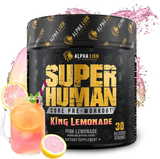 Performance-Boosting Pre Workout Supplement with Creatine, Beta Alanine, L-Citrulline, and Caffeine (30 Servings, King Lemonade)