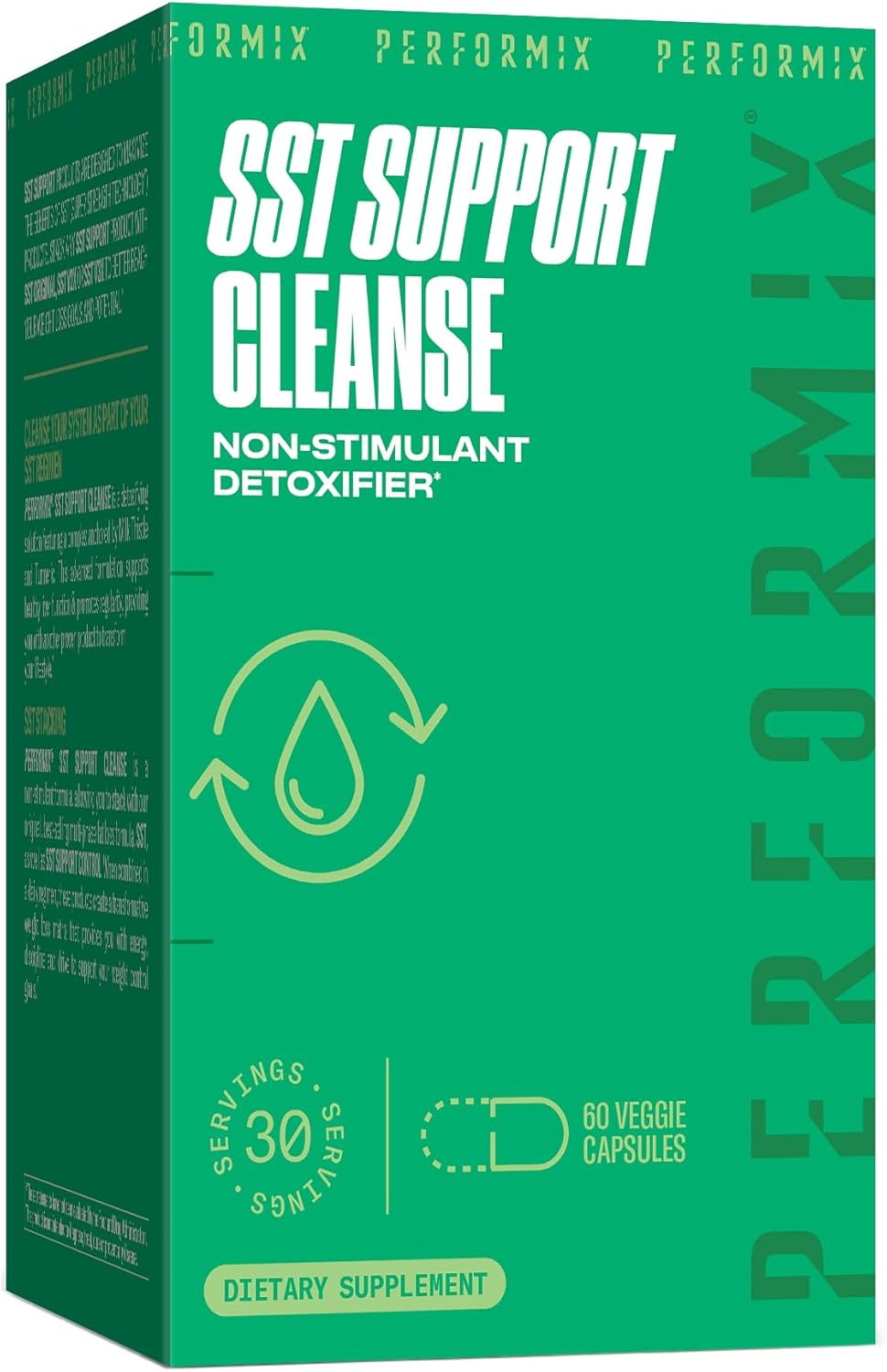 Performix SST Liver Cleanse Capsules with Milk Thistle & Turmeric - Non-Stimulant Detox for Healthy Liver & Digestion - 60 Count