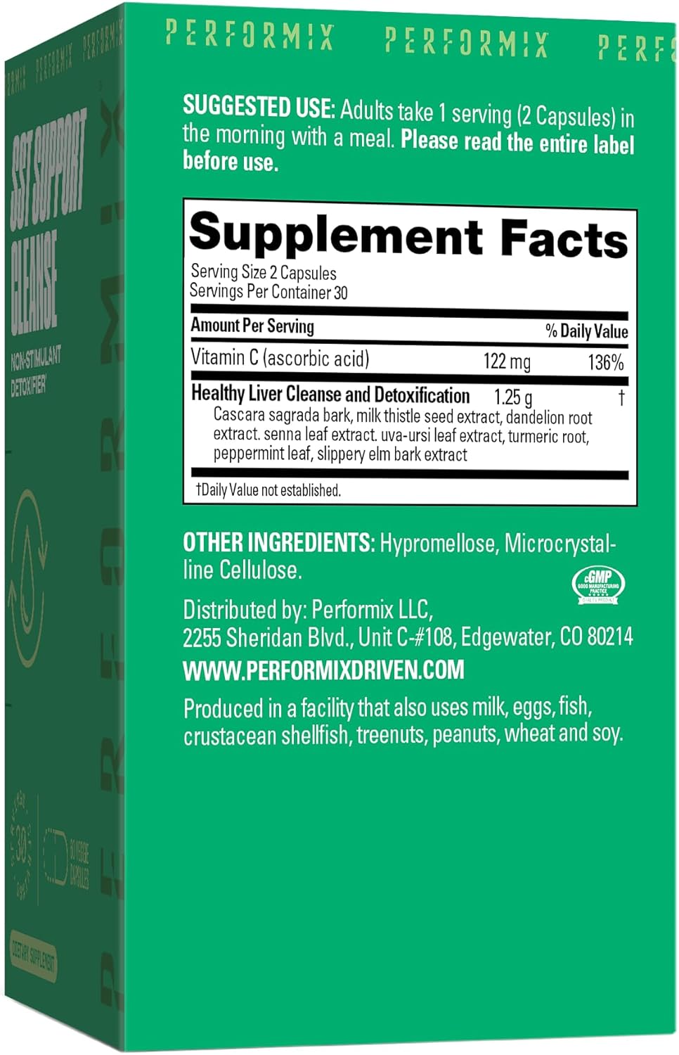 Performix SST Liver Cleanse Capsules with Milk Thistle & Turmeric - Non-Stimulant Detox for Healthy Liver & Digestion - 60 Count