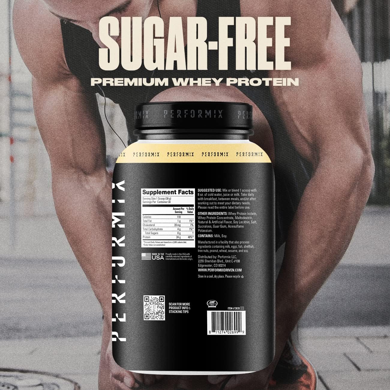 PERFORMIX Whey Protein Isolate Blend - 24g Protein, 5.4g BCAAs, 110 Calories - Muscle Building & Recovery - Vanilla - 1.98 lbs