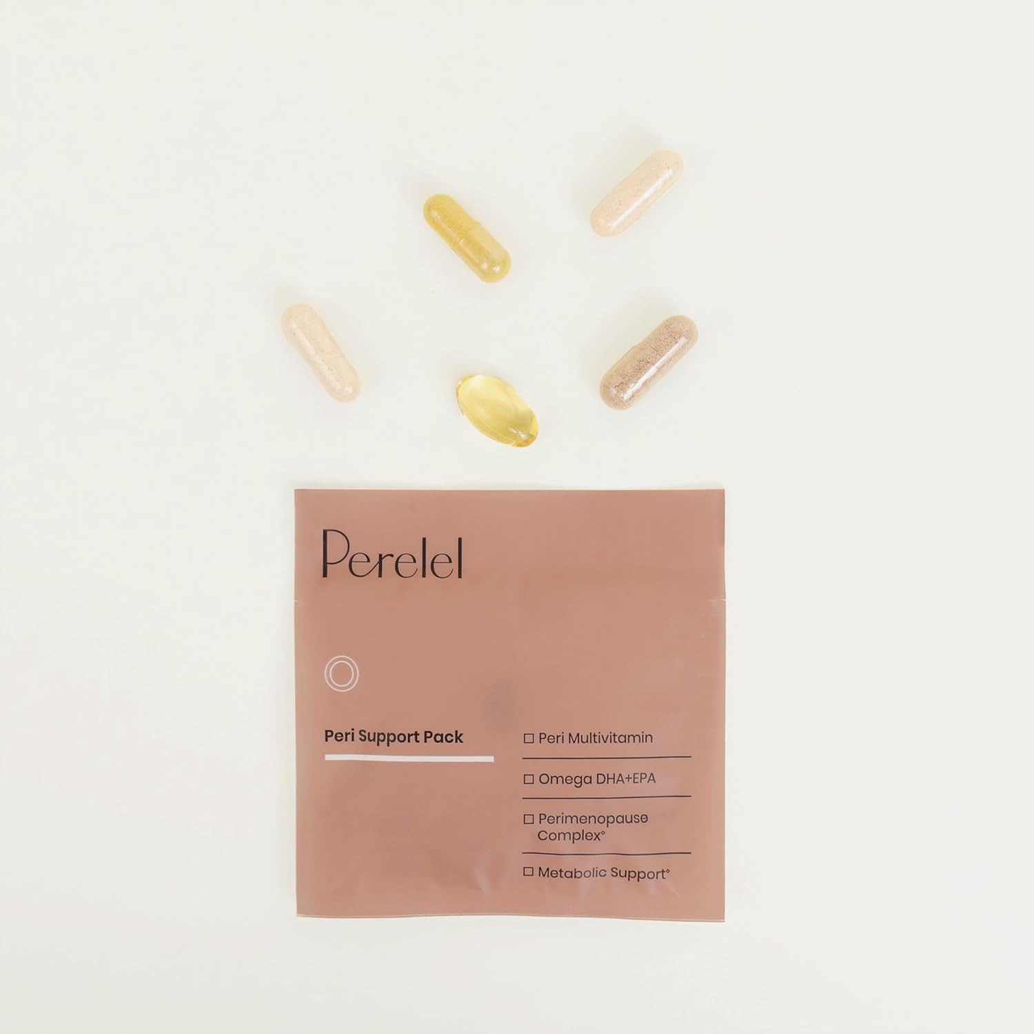 Peri Support Pack for Women - Daily Perimenopause Vitamins with 5 Supplements - Optimal Nutrition & Menopause Support (30 Pills)