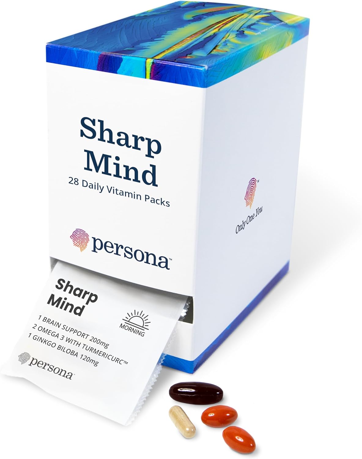 Persona Nutrition Mental Clarity & Focus Vitamin Pack - Ginkgo Biloba, Omega 3, Turmeric (28 Pack)