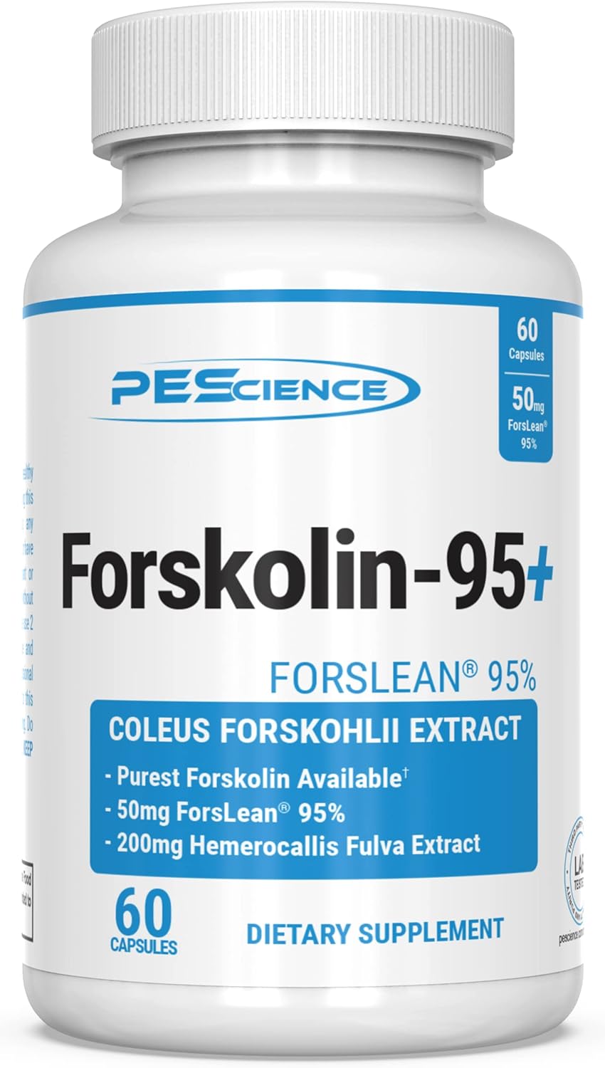 PEScience 95% Pure Forskolin Extract Capsules with Patented ForsLean - 60 Count