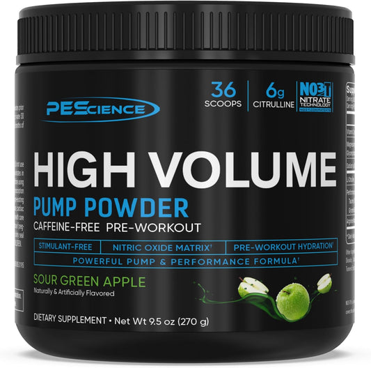 PEScience High Volume Green Apple Nitric Oxide Booster Pre Workout Powder - 36 Scoops
