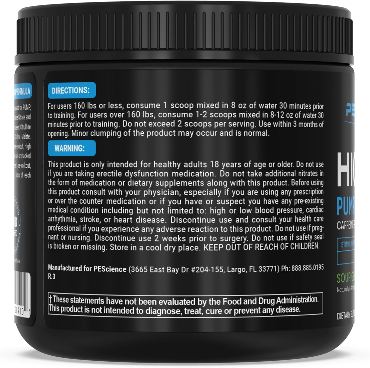 PEScience High Volume Green Apple Nitric Oxide Booster Pre Workout Powder - 36 Scoops