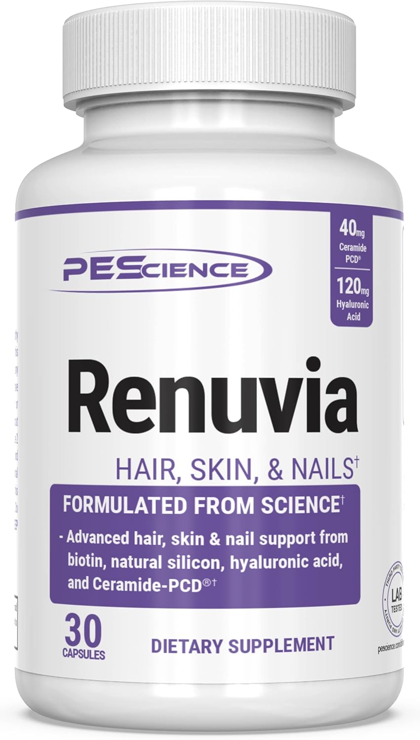 PEScience Renuvia Hyaluronic Acid Hair Skin Nails Supplement, 30 Capsules, Daily Use