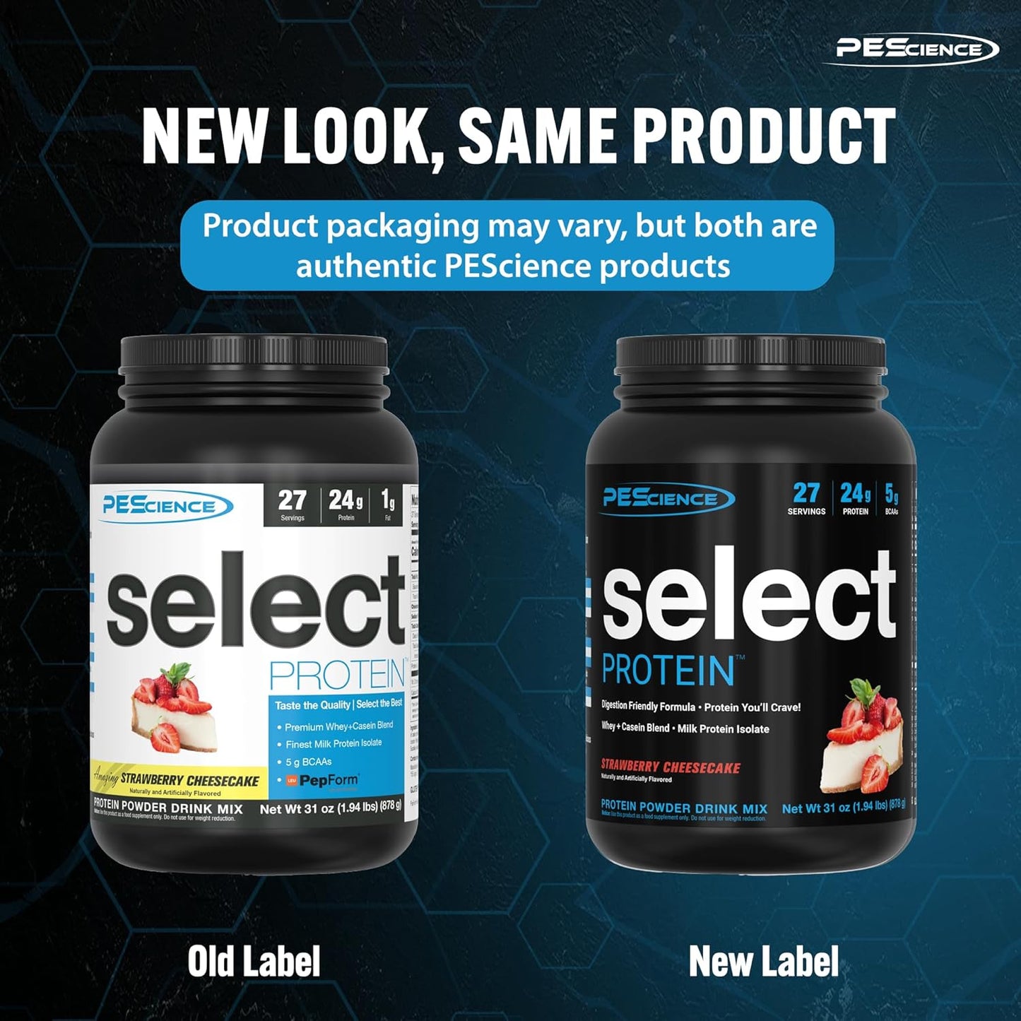 PEScience Select Low Carb Strawberry Cheesecake Protein Powder - 27 Servings, Keto & Gluten Free