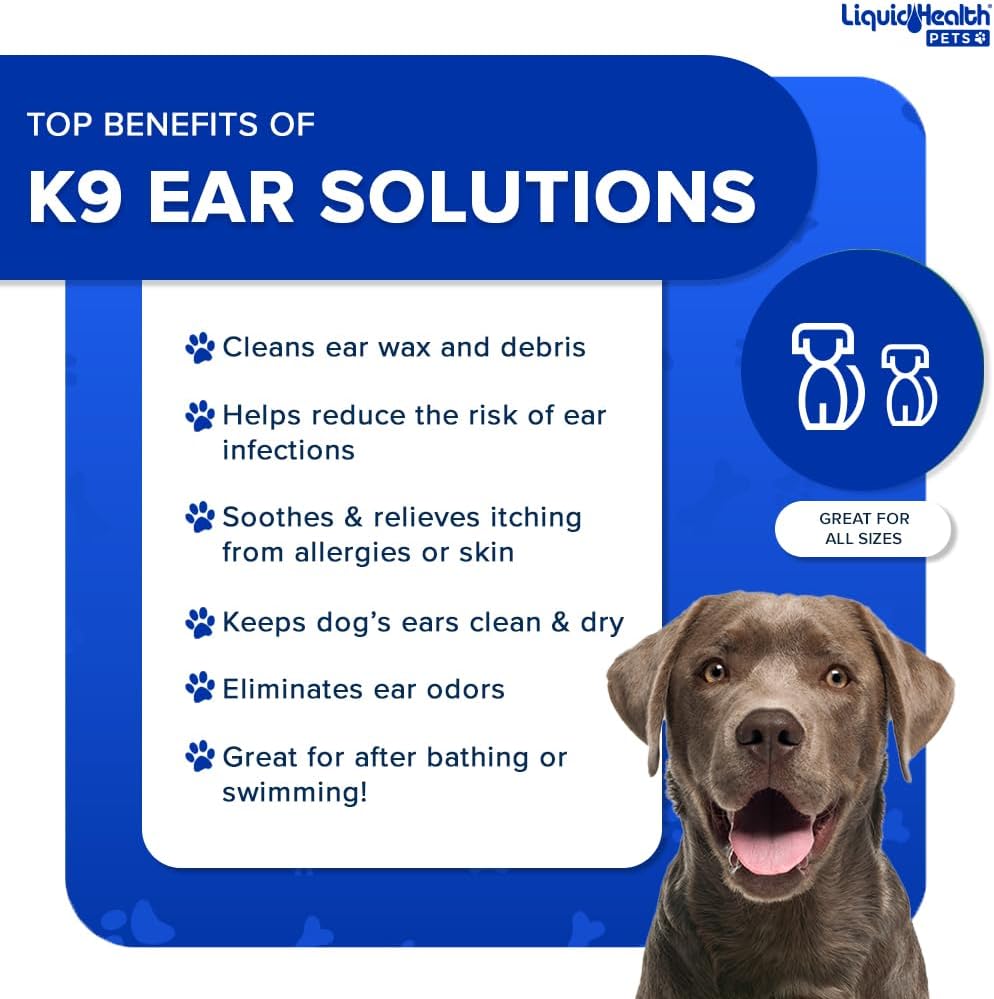 Pet Bundle for Joint Health, Mobility, Immune Support, and Ear Cleaning - LiquidHealth Pets K9 Glucosamine, Ear Wash, & Multivitamin Formula