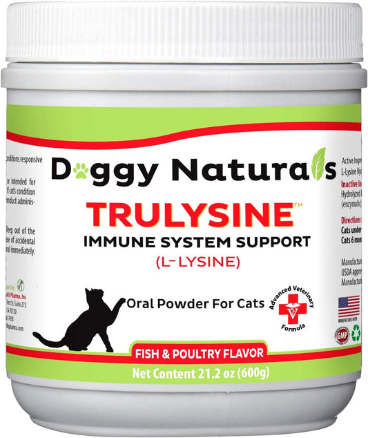 Pet Health Pharma Trulysine L-Lysine Powder for Cats 21.2oz - Immune Support, All Ages, Sneezing, Runny Nose, Watery Eyes - Fish & Poultry Flavor