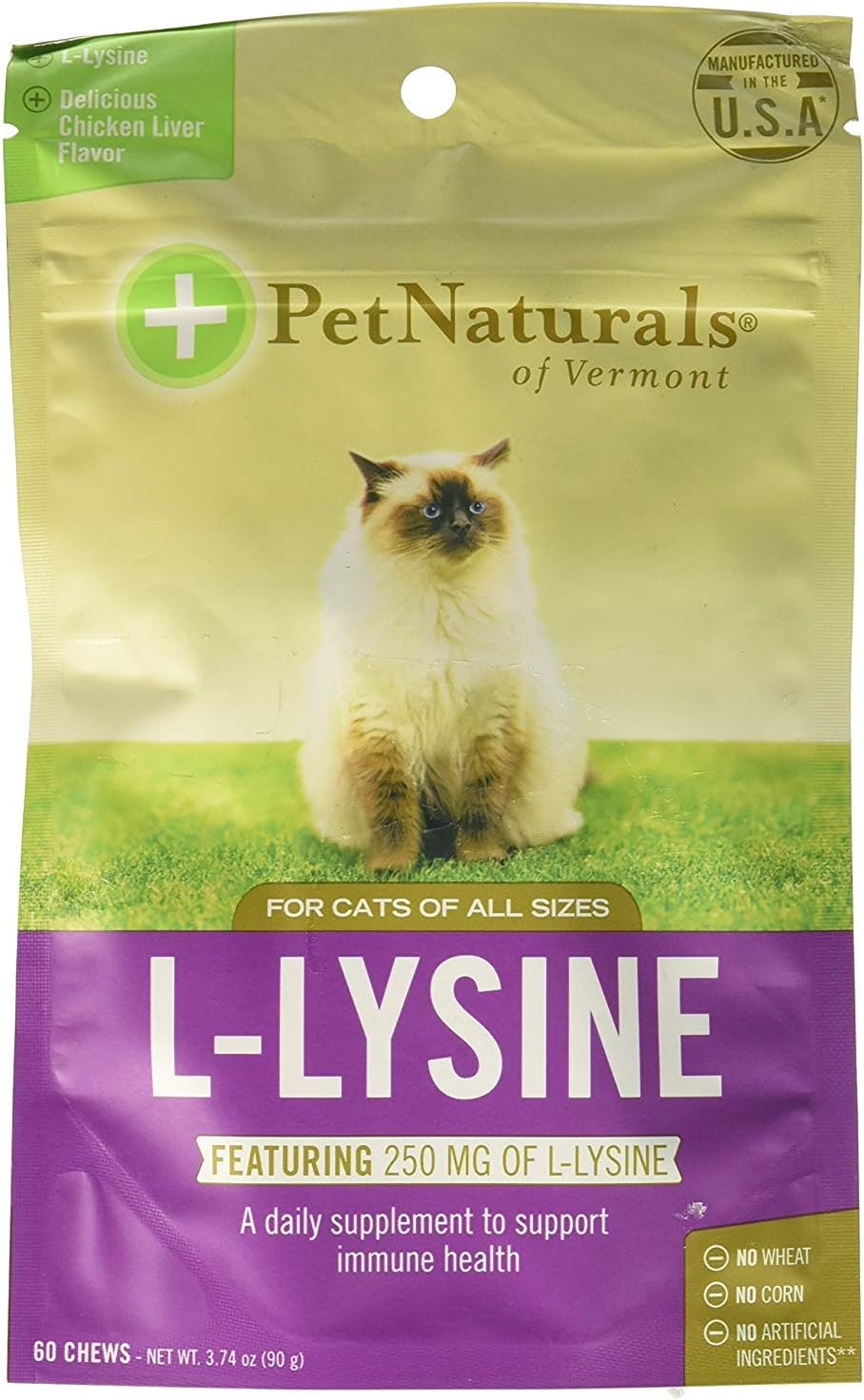 Pet Naturals of Vermont L-Lysine 120 Fun-Shaped Chews for Cats - 2 Pack