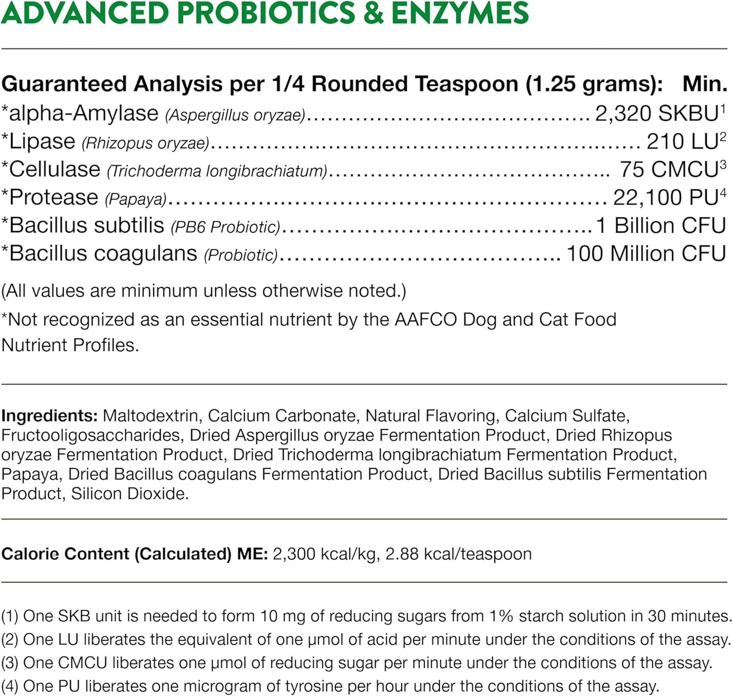Pet Probiotic & Enzyme Supplement - Veterinarian Strength PB6 Probiotic Blend for Sensitive Stomachs in Dogs & Cats - 1 lb