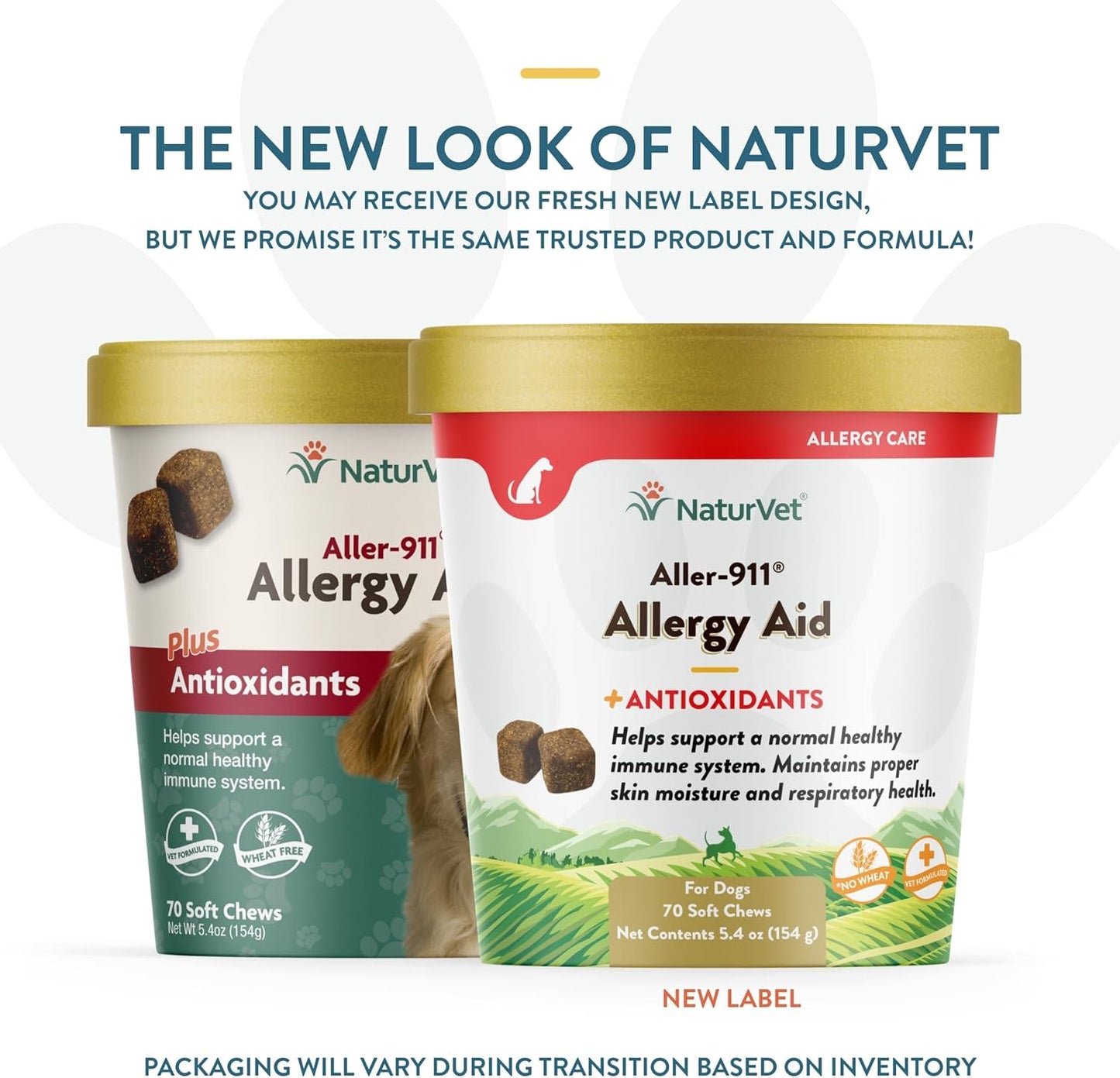 Pet Supplement for Allergies - NaturVet Aller-911 Advanced Formula with Omegas, DHA, EPA - Supports Immune System, Respiratory Health, Skin Moisture - 70 Soft Chews
