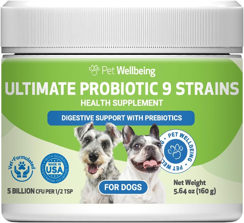 Pet Wellbeing Ultimate Probiotic - 9 Strains for Cats & Dogs - Digestive & Urinary Health Support 160g