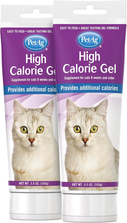 PetAg High Calorie Gel Supplement for Cats 3.5 oz, Pack of 2 - Chicken Flavor - Extra Calories for Cats 8 Weeks+ - Easy to Digest
