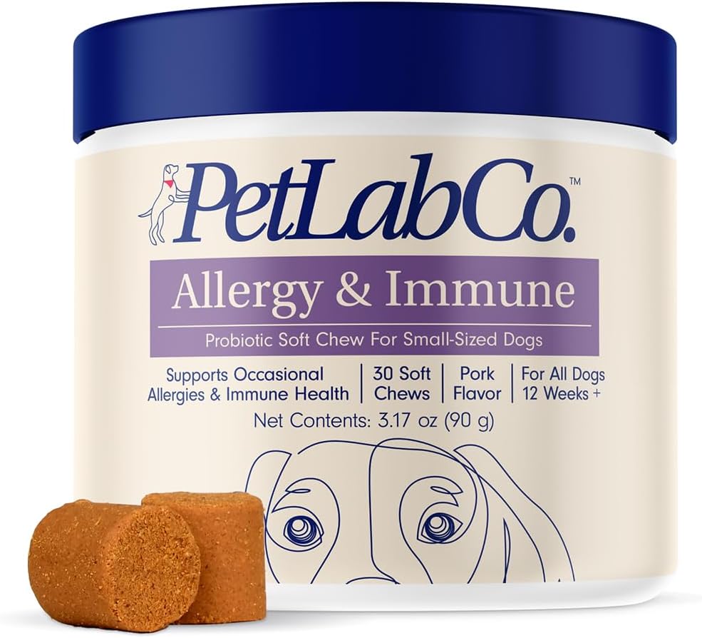 PetLab Co. Probiotic Chews for Small Dogs - Boost Immunity, Alleviate Allergies, Itchiness & Improve Gut Health - 30 Chews
