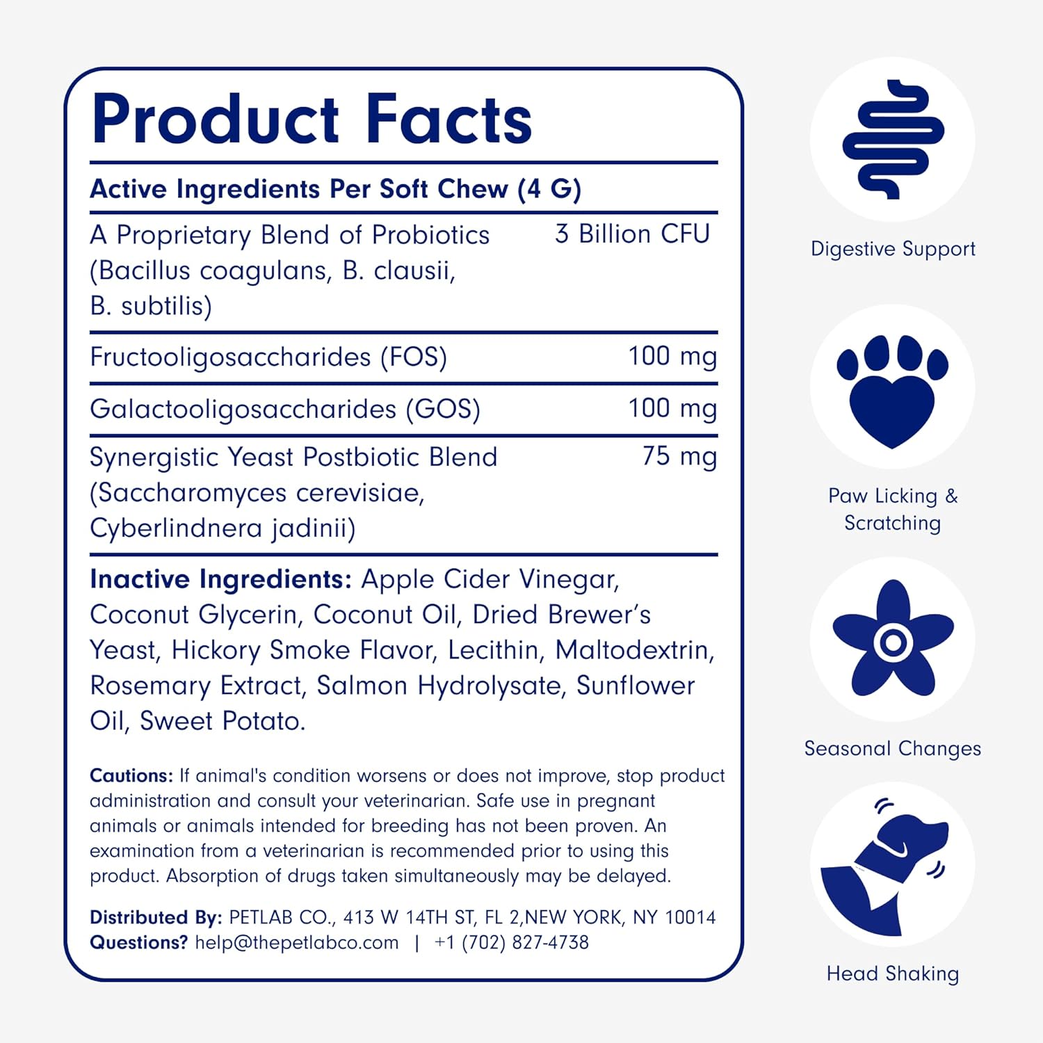 PetLab Co. Salmon Flavored Probiotic Soft Chews for Dogs - 60 Count - Supports Gut Health, Digestion, Diarrhea & Allergies