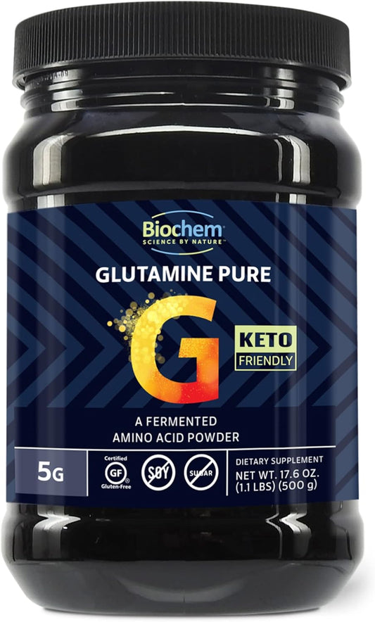 Pharmaceutical-Grade L-Glutamine Pure Powder for Post Workout Recovery - Vegan, Keto, Gluten-Free - Supports Muscle Tissue, Energy - 5g per Serving - 17.6 oz