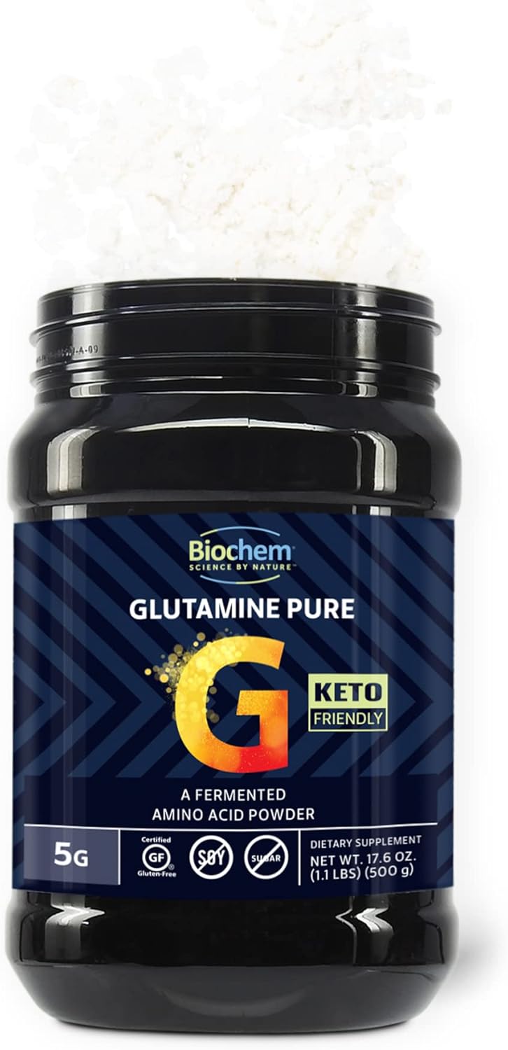 Pharmaceutical-Grade L-Glutamine Pure Powder for Post Workout Recovery - Vegan, Keto, Gluten-Free - Supports Muscle Tissue, Energy - 5g per Serving - 17.6 oz