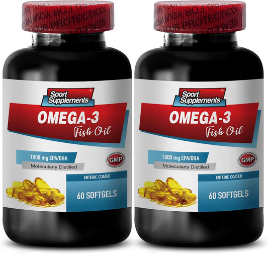 Pharmaceutical Grade Omega-3 Fish Oil Supplement - Wild Alaskan Salmon Oil Softgels (2 Bottles, 120 Capsules)