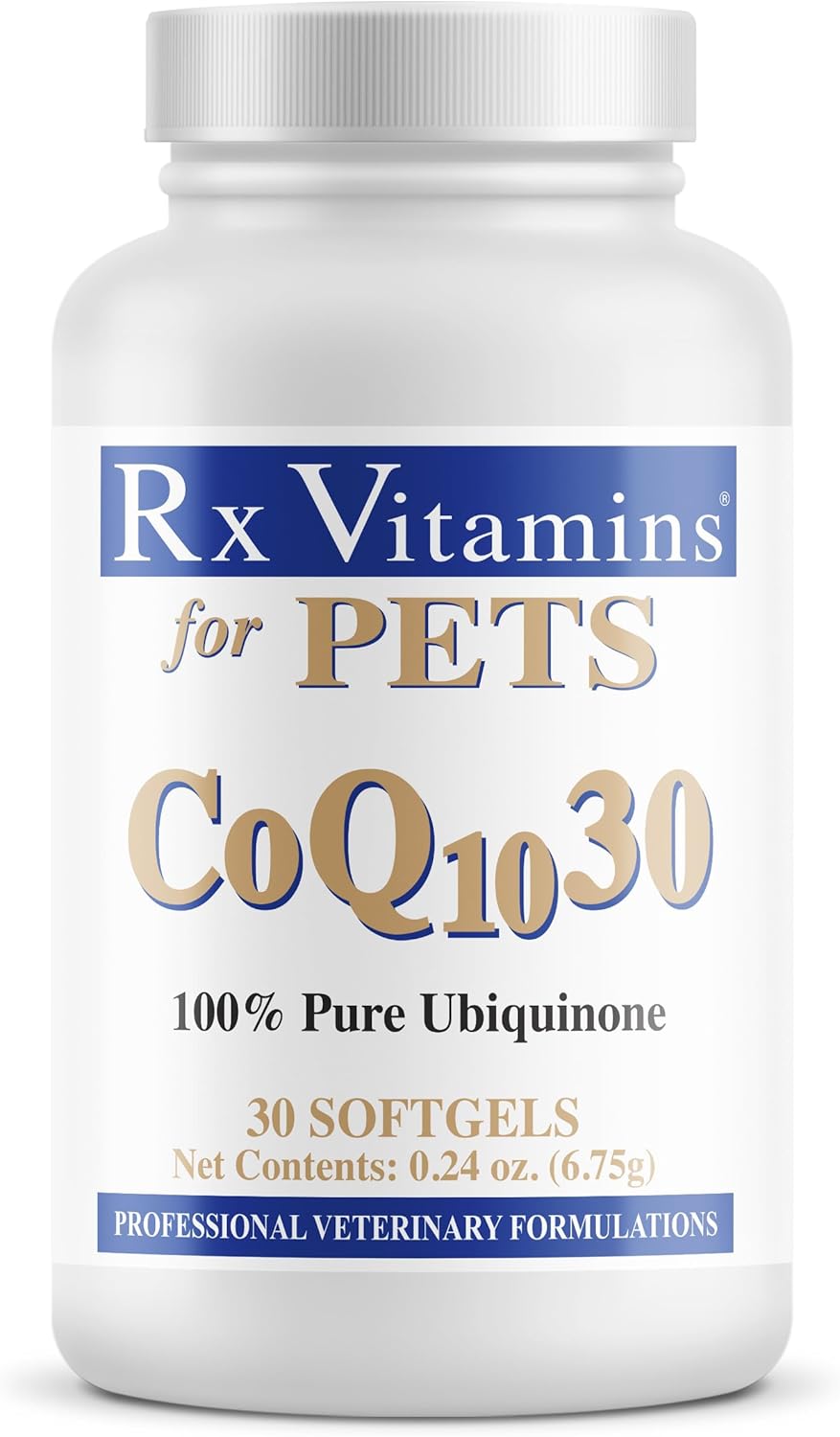 Pharmaceutical Grade Ubiquinone Softgels for Dogs & Cats by Rx Vitamins for Pets