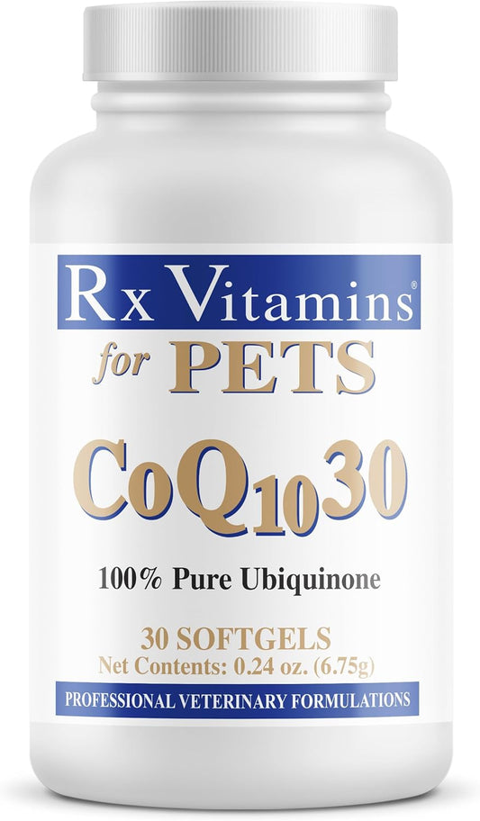 Pharmaceutical Grade Ubiquinone Softgels for Dogs & Cats by Rx Vitamins for Pets
