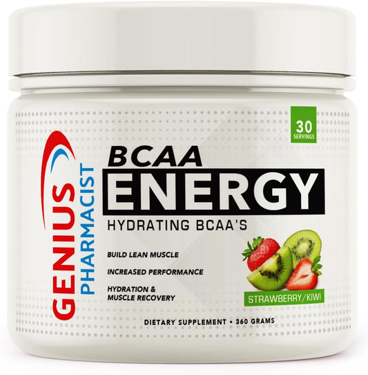 Pharmacist-Formulated BCAA Energy Drink with Hydration Support - Strawberry/Kiwi Flavor, 30 Servings