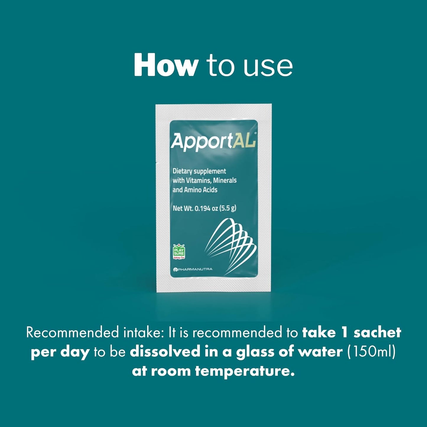 PHARMANUTRA ApportAL Multivitamin & Mineral Supplement with 19 Nutrients for Energy, Immunity, and Muscle Recovery - 14 Sachets