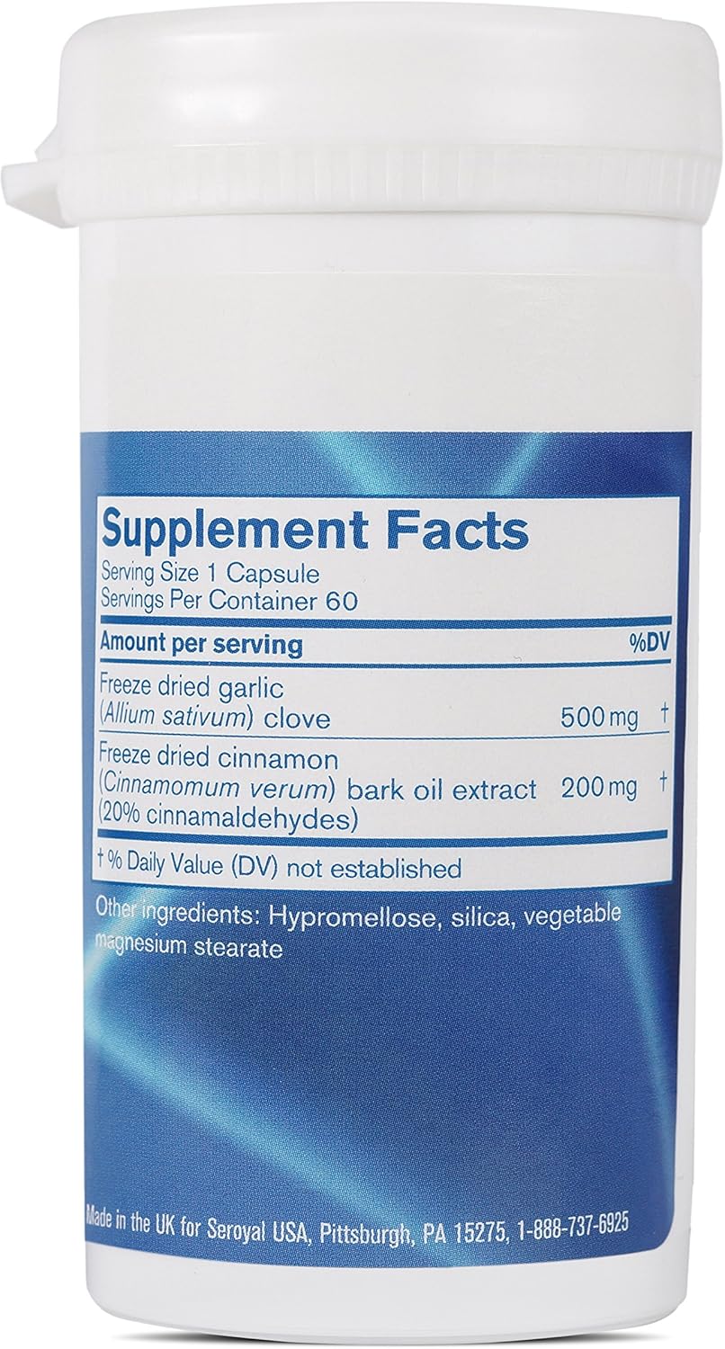 Pharmax Alli-Cinn Capsules - Immunity, Digestion, and Circulation Support with Garlic and Cinnamon - 60 Count