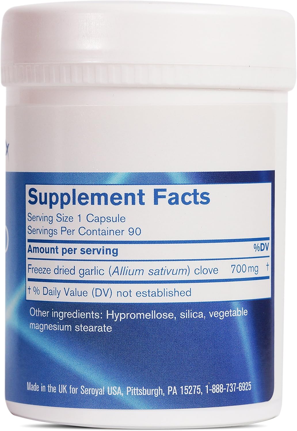 Pharmax Garlic Freeze Dried Capsules - Promotes Cardiovascular and Respiratory Health - 90 Count