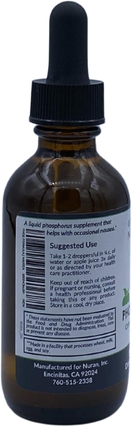 Phos Formula Liquid Supplement for Nausea & Bone Health - 2 fl oz Bottle with Dropper by GOODAPPLE NUTRITIONALS