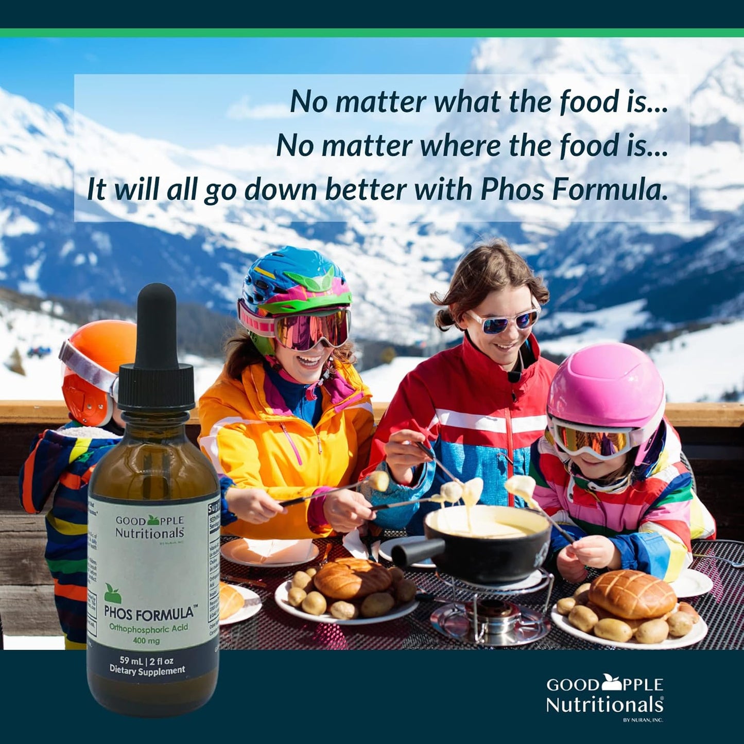 Phos Formula Liquid Supplement for Nausea & Bone Health - 2 fl oz Bottle with Dropper by GOODAPPLE NUTRITIONALS