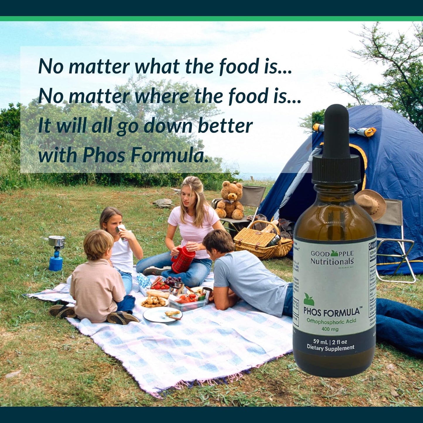 Phos Formula Liquid Supplement for Nausea & Bone Health - 2 fl oz Bottle with Dropper by GOODAPPLE NUTRITIONALS