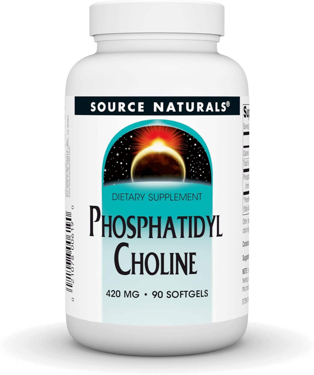 Phosphatidyl Choline in Lecithin 420mg Softgels - 90 Count Dietary Supplement by Source Naturals