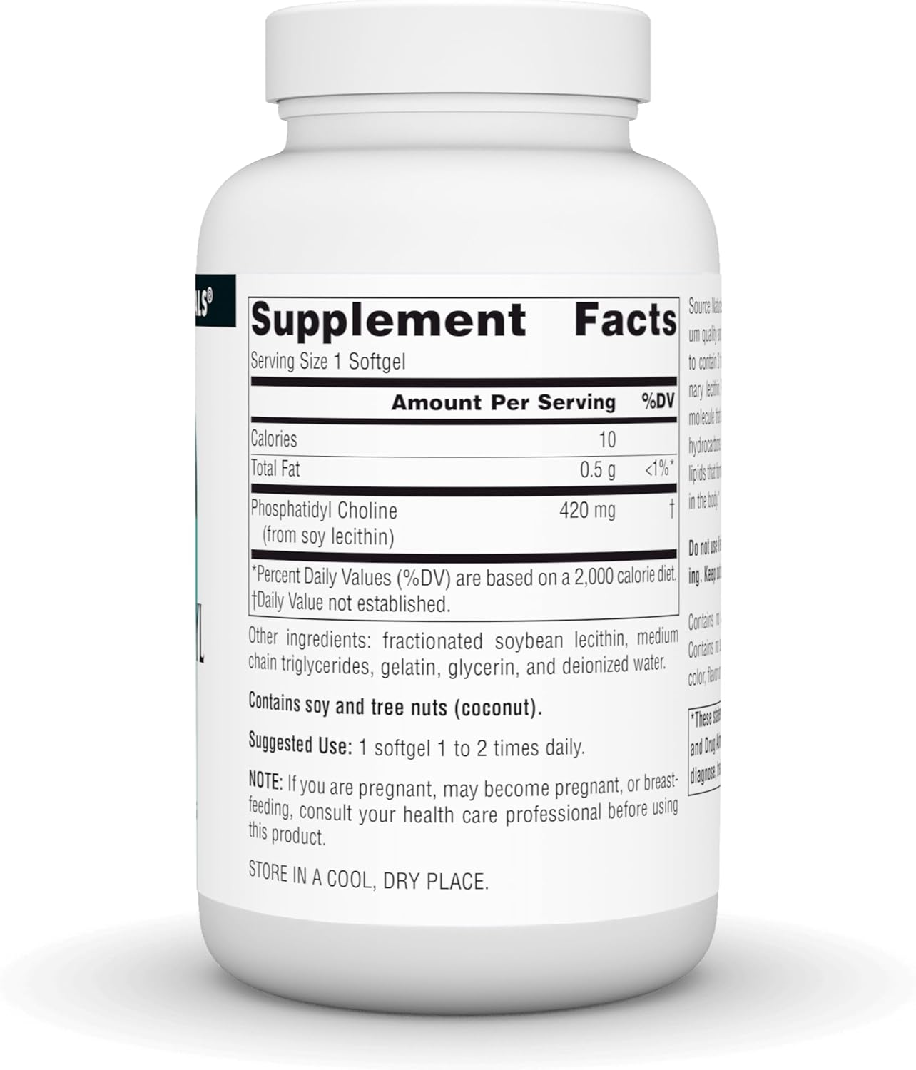 Phosphatidyl Choline in Lecithin 420mg Softgels - 90 Count Dietary Supplement by Source Naturals