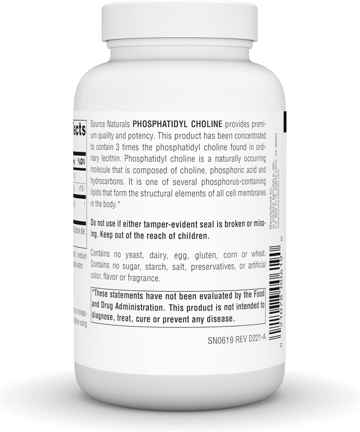 Phosphatidyl Choline in Lecithin 420mg Softgels - 90 Count Dietary Supplement by Source Naturals