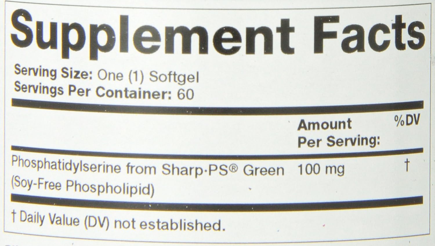 Phosphatidylserine Complex Capsules - 60 Count - Supports Brain Function, Memory, and Focus