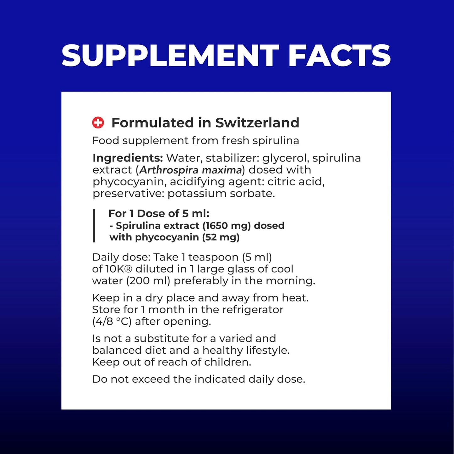 Phycocyanin Life Source 10K: Natural Detox & Vegan Protein Supplement, Rich in Nutrients & Antioxidants - 250ml